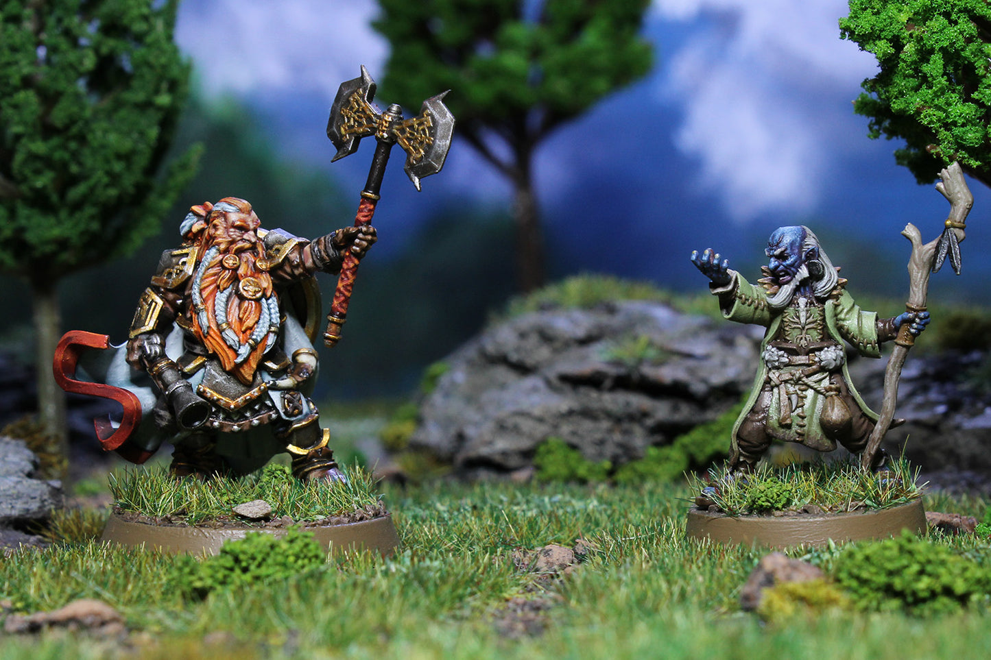 Dwarf Captain Kragnair & Knome Alto Mage Zizka (Single Model)